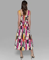 Karl Lagerfeld Paris Petite Abstract-Print Midi Dress