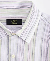 Club Room Men's Elevated Barry Regular-Fit Stripe Button-Down Linen Shirt, Exclusively at Macy's