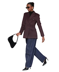 Avec Les Filles Women's Notched-Collar Blazer Coat