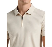 Perry Ellis Men's Slim-Fit Ribbed-Knit 1/4-Zip Polo Shirt