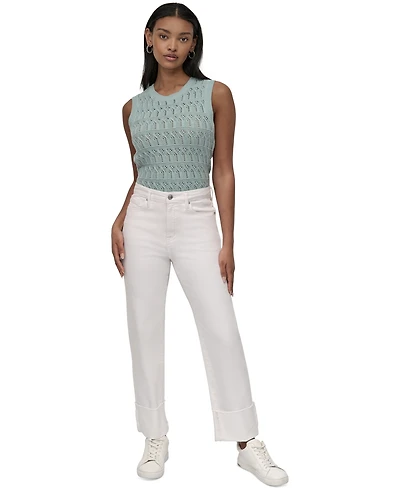 Dkny Jeans Women's High-Rise Classic Cuffed Straight-Leg