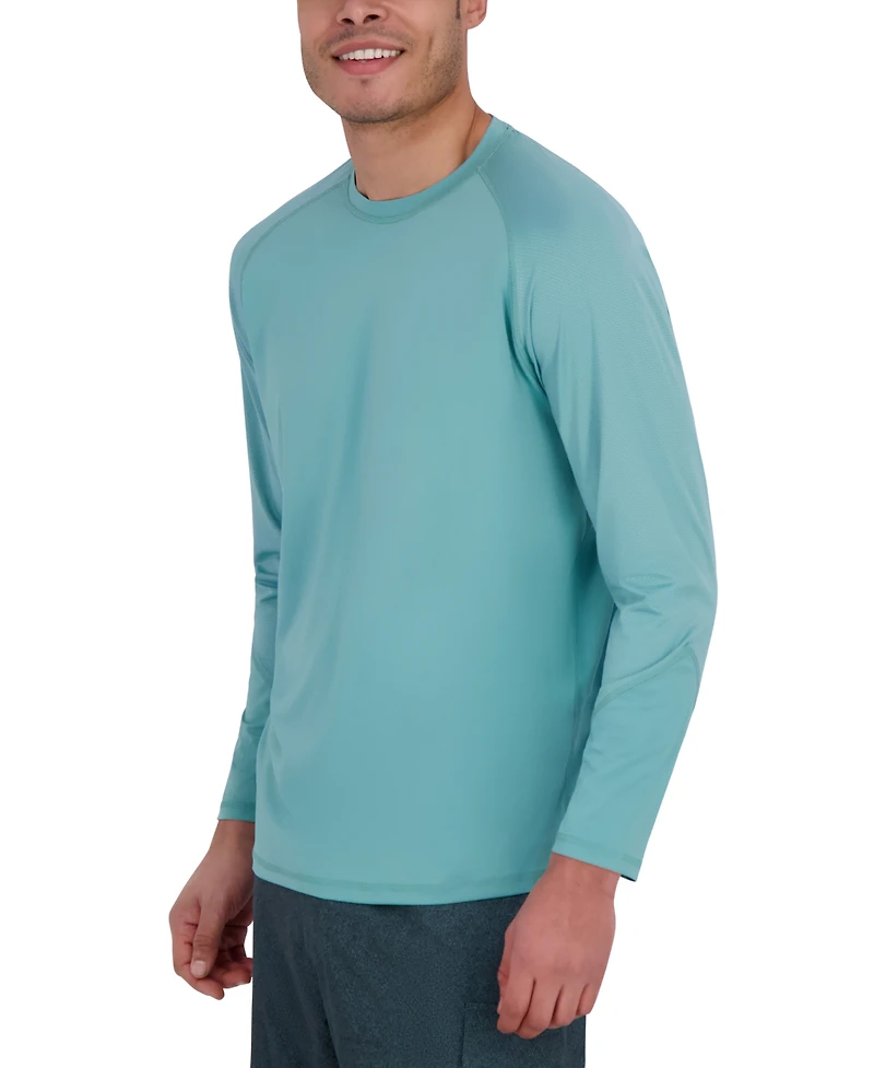 Spyder Men's Long Sleeve Waffle-Knit Crewneck Swim Shirt