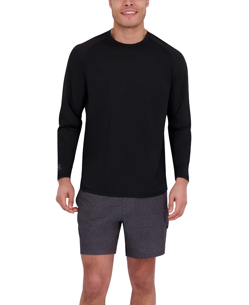 Spyder Men's Long Sleeve Waffle-Knit Crewneck Swim Shirt