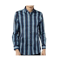 Luchiano Visconti Men's Multi Blue with printed Gold Circle chain