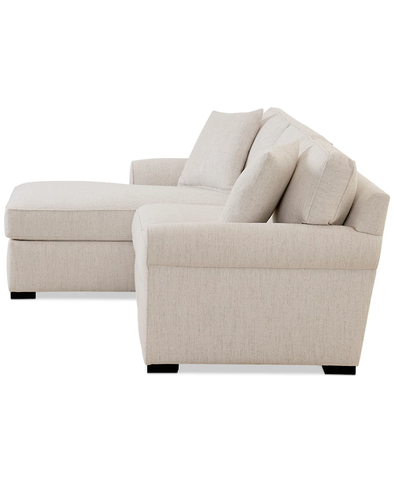Radley Roll Arm 98" 3-Pc. Fabric Chaise Sectional, Exclusively at Macy's