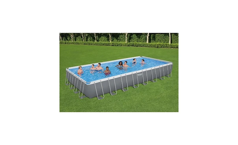 Bestway Power Steel 24' x 12' x 52" Rectangular Above Ground Swimming Pool Set