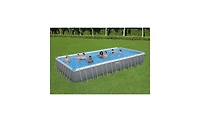 Bestway Power Steel 24' x 12' x 52" Rectangular Above Ground Swimming Pool Set