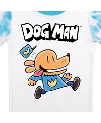 Dog Man Big Girls Youth Short Sleeve Shirt & Blue Wash Sleep Pajama Pants Set-14