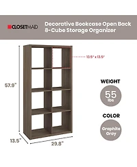 ClosetMaid Decorative Bookcase Open Back 8-Cube Storage Organizer