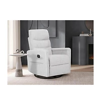 Evolur Peyton Manual Recline Glider with Full 360-Degree Swivel, Flexibility & Comfort, Fsc Certified, in Fog Grey