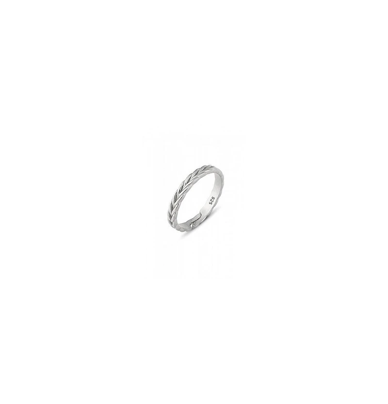 Spero London Braided Design Adjustable Sterling Silver Band Ring