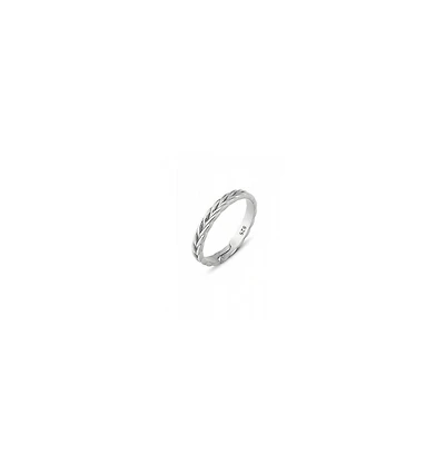 Spero London Braided Design Adjustable Sterling Silver Band Ring