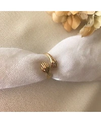 Spero London Hug Ring With Hands Sterling Silver and Gold Plated