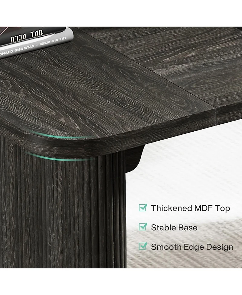 Tribesigns Modern Executive Office Desk, 62-Inch Large Wood Computer Aesthetic Workstations with Double Pedestal