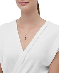 Lab-Created Emerald (5/8 ct. t.w.) & Lab-Created White Sapphire (1/2 ct. t.w.) Pendant Necklace in 14k Yellow Gold over Sterling Silver, 16" + 2" exte