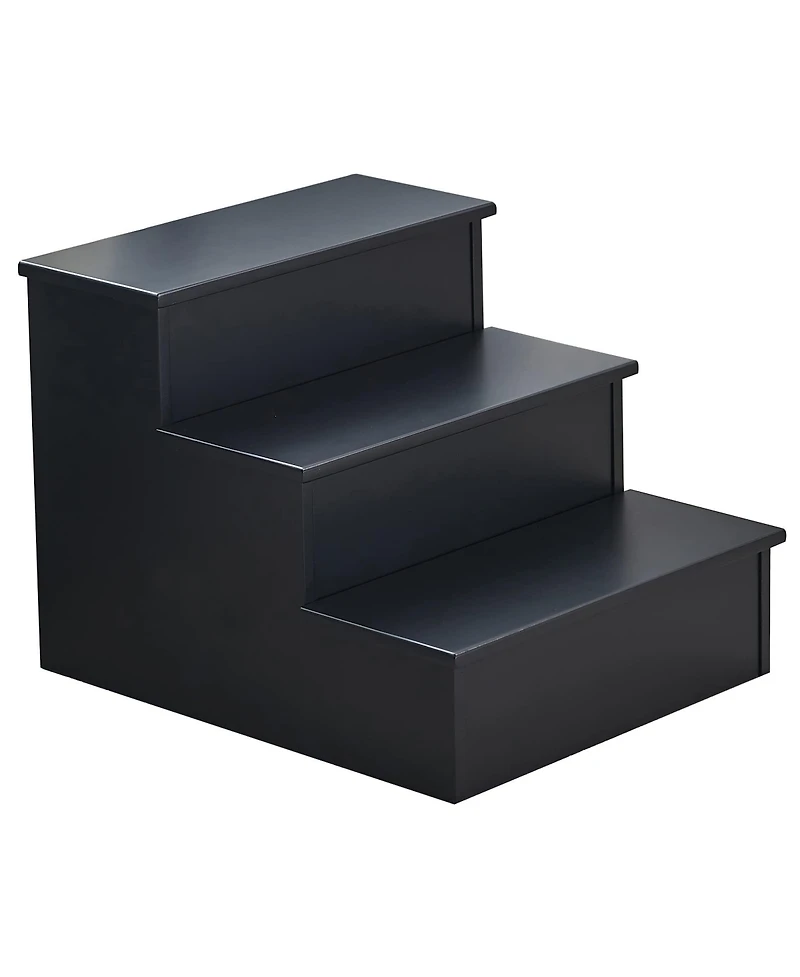 Kings Brand Furniture Darien 3 Step Wood Step Stool for Adults or Kids, Dog Stairs