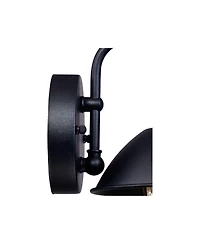 John Timberland Industrial Outdoor Wall Light Fixtures Set of 2 Black Metal Led 8" Seedy Glass for Exterior Barn Deck House Porch