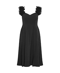 City Chic Plus Roselyn Ruffle Tulle Midi Dress