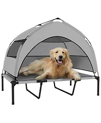 PawHut Elevated Dog Bed, Portable Raised Pet Bed with Canopy, Bag