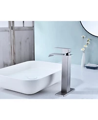 Waterfall Spout Bathroom Faucet, Single Handle Bathroom Vanity Sink Faucet