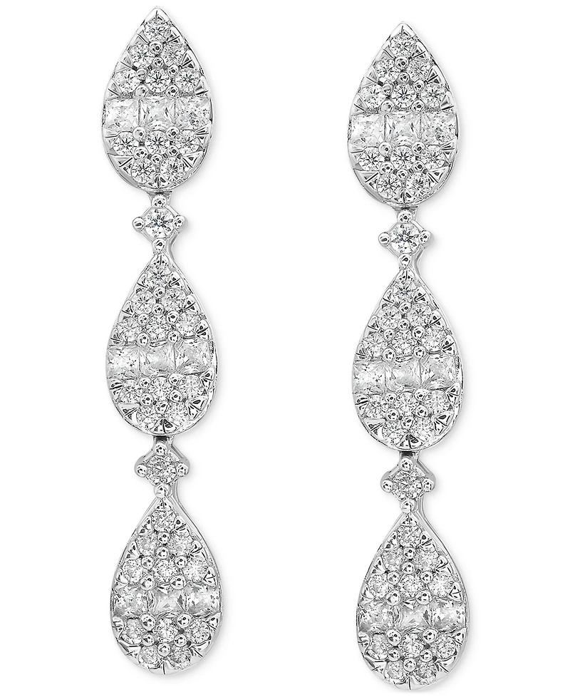 Diamond Tiered Earrings (1/2 ct. t.w.) in 10k White Gold
