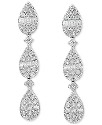 Diamond Tiered Earrings (1/2 ct. t.w.) in 10k White Gold