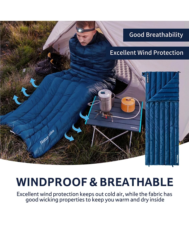 Naturehike Ultralight Backpacking Down Sleeping Bag for Adults, 650 Fill Power Sleeping Bag 20oz for 42-52 , Compact Lightweight Sleeping Bags for Hik