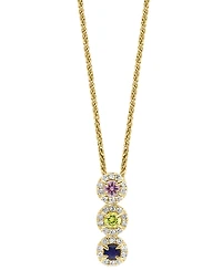 Lali Jewels Sapphire (1/6 ct. t.w.) & Diamond (1/10 18" Pendant Necklace 14k Rose Gold (Also Available Yellow or White Gold)