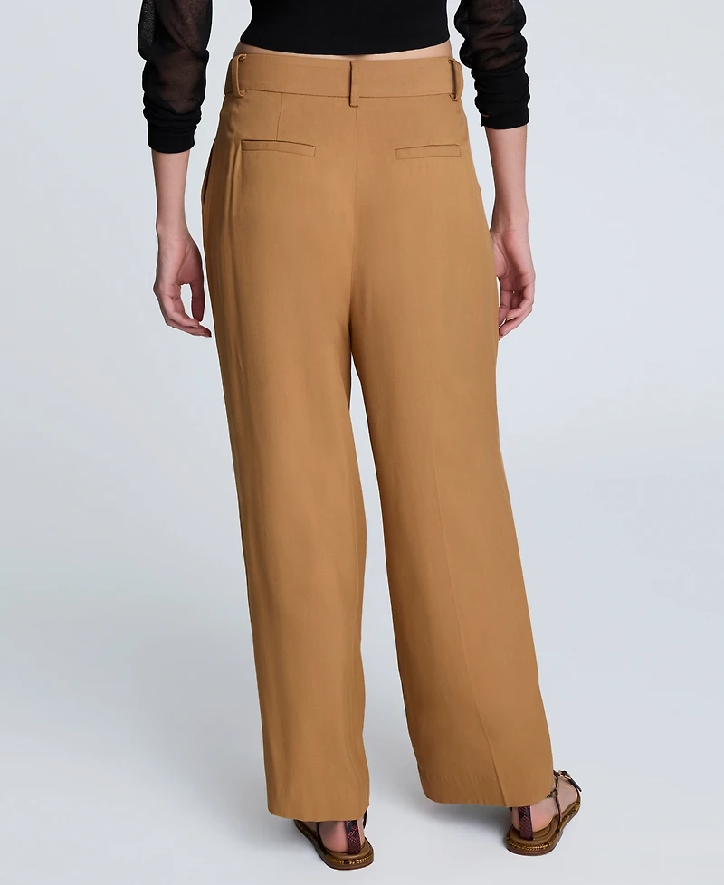 Kenneth Cole Women's High Rise Double-Pleat Wide-Leg Pants