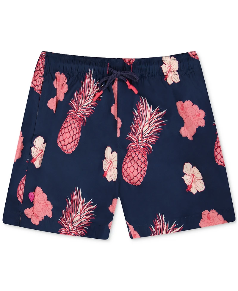 Sunset x Vine Men's Tropical-Pattern Woven Swim Trunks