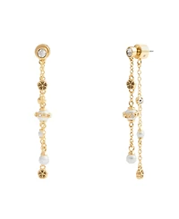 Coach Faux Stone Signature Heritage Mixed Charm Front Back Earrings