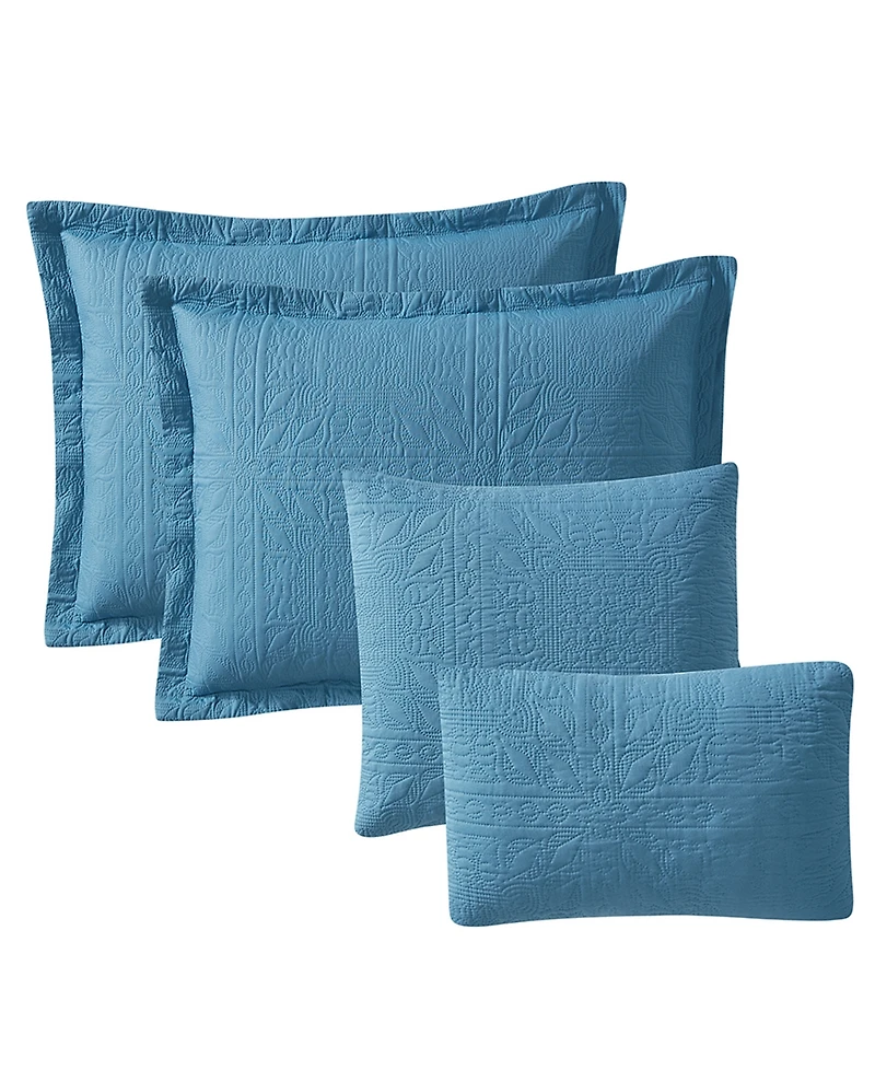 Nestl Grid Embossed 5-Pc. Quilt Set, Full/Queen