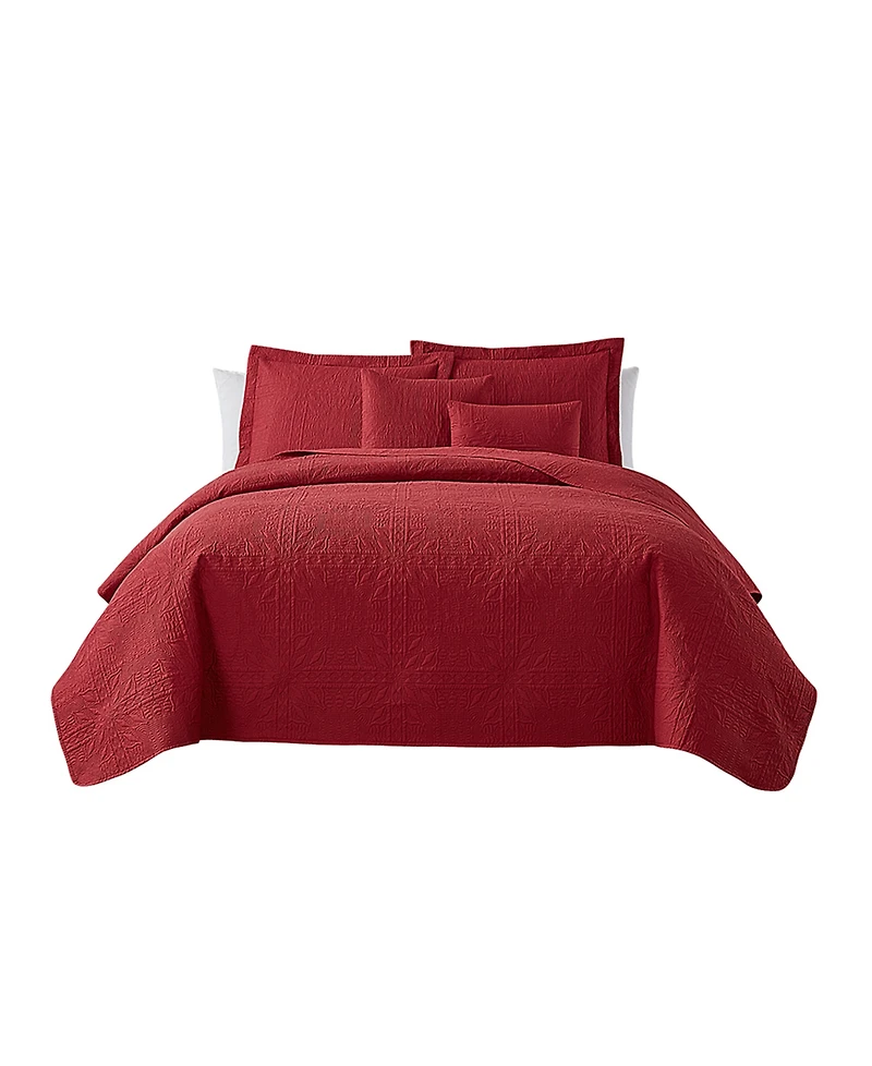 Nestl Grid Embossed 5-Pc. Quilt Set, Full/Queen