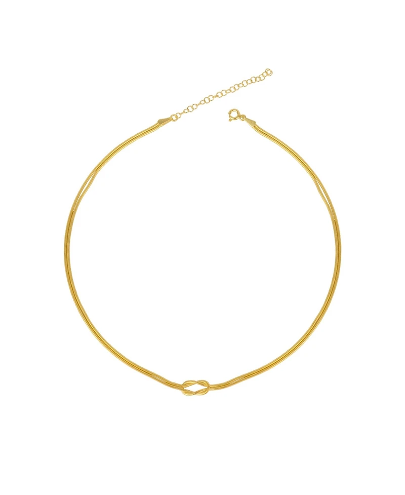 Spero London Knot Chain Choker Necklace Sterling Silver