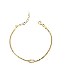 Spero London Sterling Silver Snake Chain Knot Bracelet