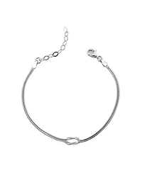 Spero London Sterling Silver Snake Chain Knot Bracelet