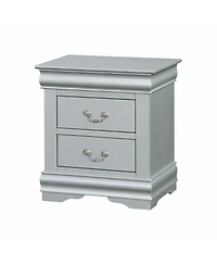 24" Platinum Two Drawers Nightstand