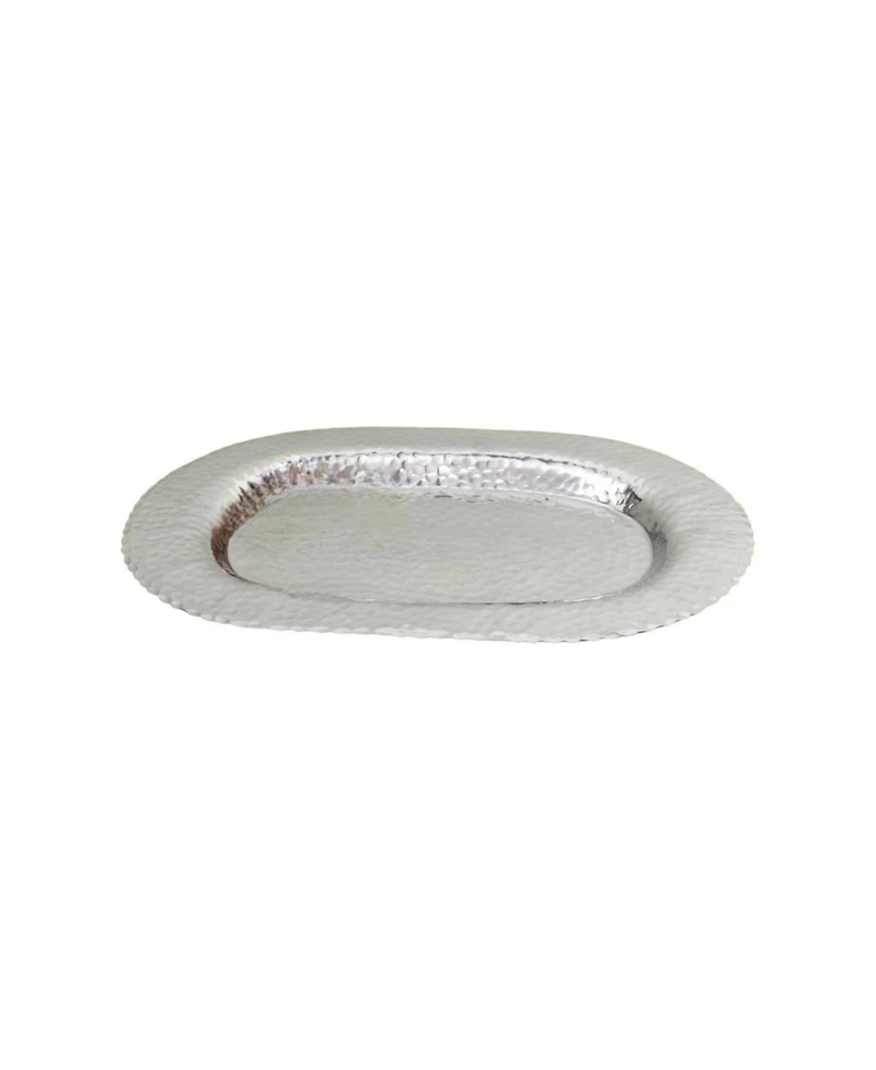 Oval Hammered Stainless Steel Serving Tray – Decorative & Durable Entertaining Platter