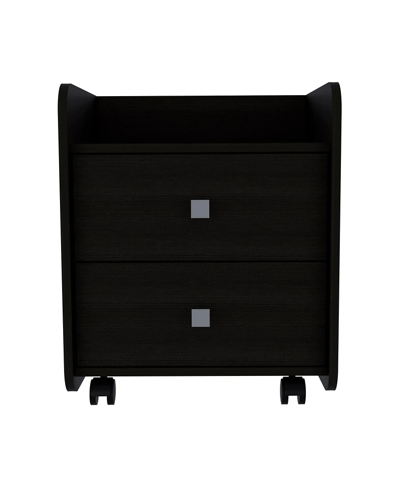 Faux Wood Two-Drawer Nightstand – Perfect for Modern Bedroom Storage