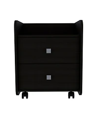 Faux Wood Two-Drawer Nightstand – Perfect for Modern Bedroom Storage