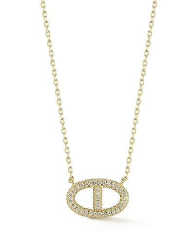 Rachel Zoe 14K Gold Plated Sterling Silver Pave Mariner Link Necklace