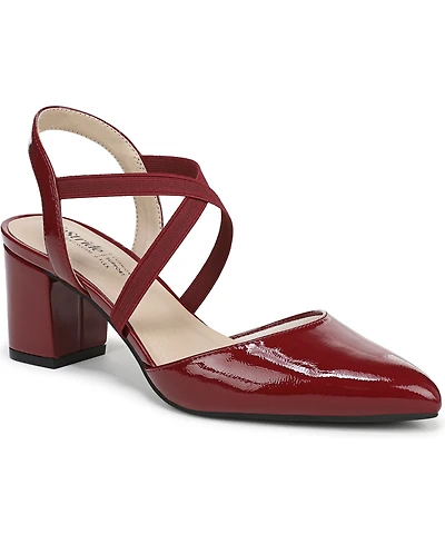 LifeStride Women's April Block Heel Ankle Strap Slingback Pumps