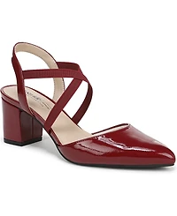 LifeStride Women's April Block Heel Ankle Strap Slingback Pumps