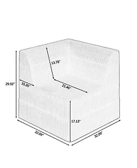 Streamdale L-Shape Modular Sofa Minimalist Corduroy Couch with Sleeper for Compact Living