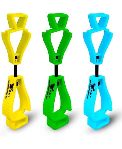 Work Glove Clips, 3 Pcs, 360° Rotating, Spring-Loaded