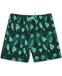 Sunset and Vines Men's Leaf-Pattern Woven Swim Trunks