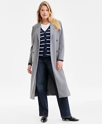 Charter Club Women's 100% Cashmere Striped V-Neck Cardigan, Macy's Exclusive