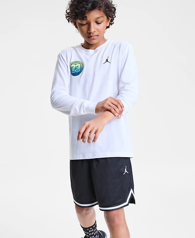 Jordan Big Boys Jumpman Global Rise Graphic Long-Sleeve T-Shirt