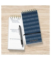 Blue Boho Stripe Undated Daily Agenda Notepad Planner
