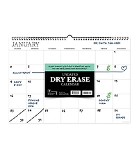 Undated 17" x 12" Dry Erase Medium Wire-o Hanging Horizontal Wall Calendar